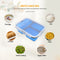 1350ml Silicone Rectangle Lunch Box Collapsible Bento Folding Bowl (Blue) Newly
