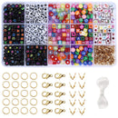 500pcs Mixed Square Alphabet Letter Beads and Round Beads DIY Accessories Newly