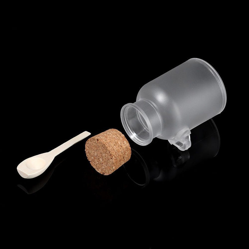 Wooden Spoon Frosted Seal Jar Storage Container Cork Stopper Bath Salt Bottle