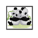 14CT Partial Cross Stitch Back to Back Panda Counted DIY Embroidery Kits