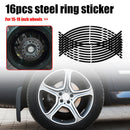 16pcs 18 inch Reflective Car Motorcycle Wheel Rim Stripe Stickers (Black) Newly