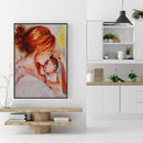 Acrylic Painting By Numbers DIY Mother Son Drawing Hand Painted Wall Pictur