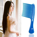 Large Wide Tooth Comb Handle Detangling Reduce Hair Loss Brush Tool (Blue) Newly