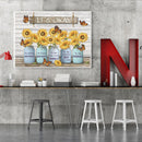 Canvas Painted Oil Paint By Numbers Flower Letters DIY Modern Bedroom Wall Art