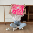 Women Leopard Pattern Printing Shoulder Bag Fashion Canvas Tote Shopping Bags