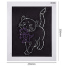 5D DIY Fluorescent Diamond Painting Cute Cat Cross Stitch Embroidery Mosaic