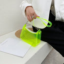 Fashion Women Transparent Pure Color Small Hobos Handbags Shoulder Underarm Bags