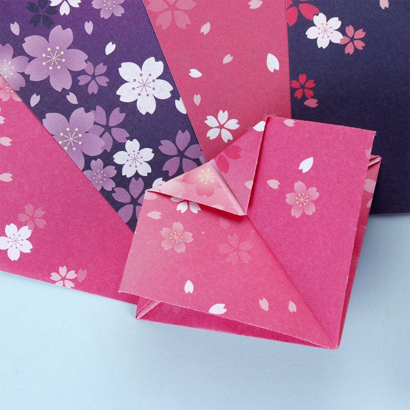 DIY craft Handmade Square Origami  Cherry Blossom Scrapbooking  Folding Papers