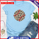 Independence Day Leopard Baseball Tea T-Shirt (Blue L)