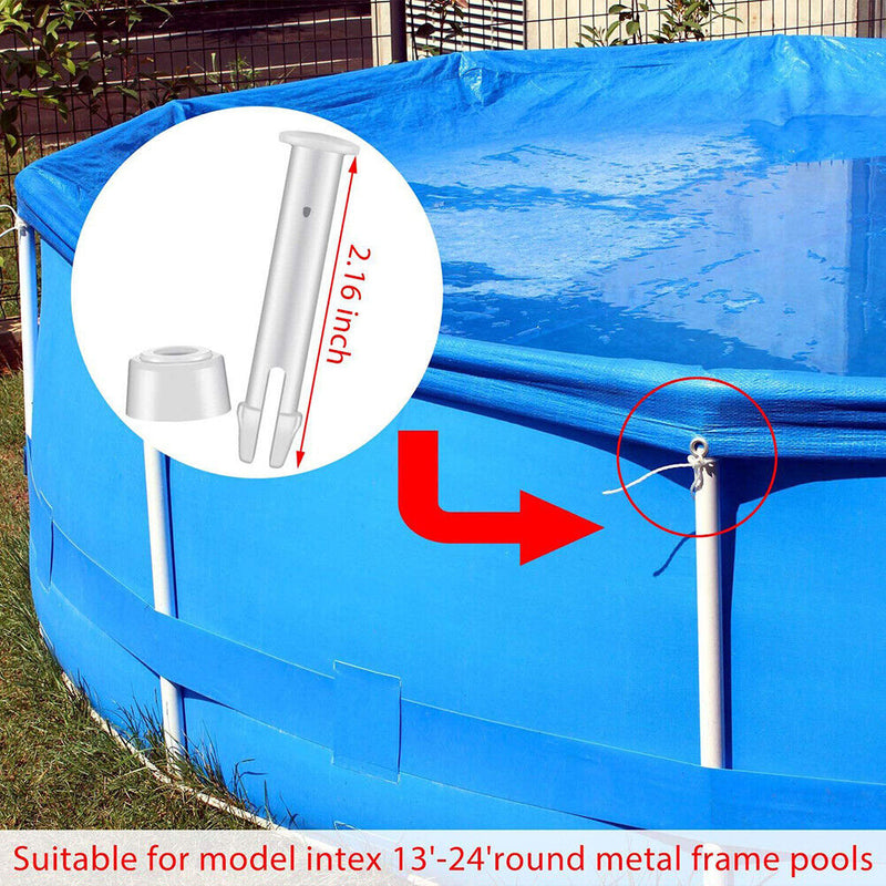 12 Packs Pool Joint Pins with Rubber Seal for Intex Round Metal Frame Pool Pa