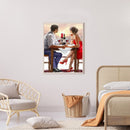 Dating Lovers Drawing Frameless DIY Oil Paint by Numbers Canvas Home Decor