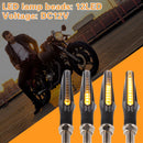 4x Amber LED Motorcycle Turn Signal Flowing Water Bendable Indicator Universal