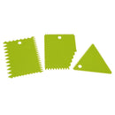 3pcs/Set Cake Icing Scraper Wave Serrated Scraper Baking Tool(Green)