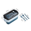 Lunch Bento Box Microwave Heating Split Double Layer Food Storage (Blue) Newly