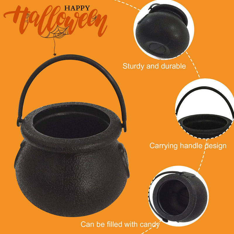 Mini Halloween Candy Bucket Pot Portable Witch Cauldron Jar (Witch Pot) Newly