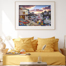 DIY Full Round Drill Diamond Painting Street Houses Drawing