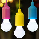 6pcs LED Hanging Light Bulb Battery Powered Colorful Pull Cord Bulbs (Red)
