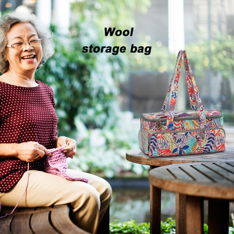 Tote Bag Knitting Needles Sewing Tool Thread Yarn Holder Organizer Handbags