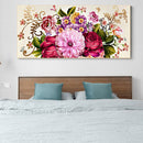 Peony Full Cross Stitch 11CT Cotton Thread Printed Embroidery Kits Hanging Decor