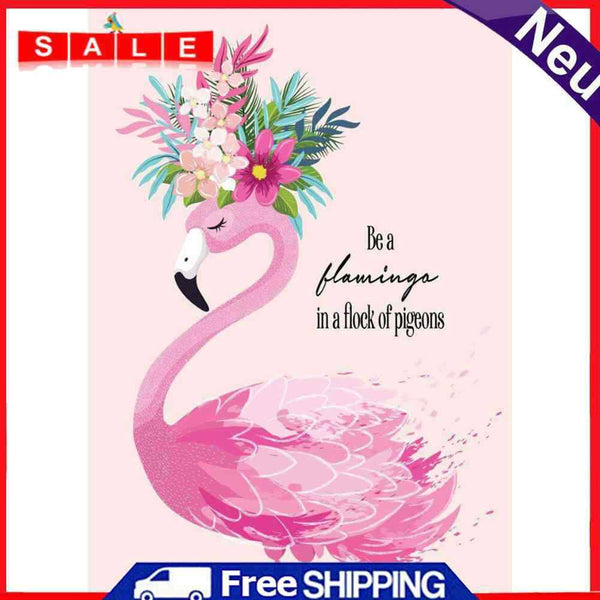 Frameless Painting By Numbers Art Flamingos Words DIY Digital Painting On Canvas