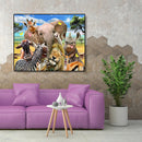 Painting By Numbers DIY Happy Animals Canvas Oil Wall Art Picture Ornaments Kit