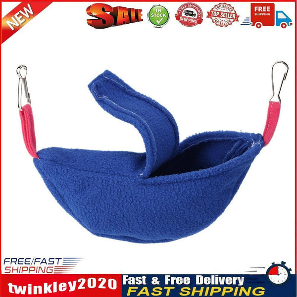 Warm Banana Hamster Hammock Hang Cage Pet Birds Sleeping Nest House (Blue) Newly