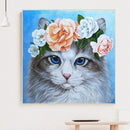 Handmade DIY Full Round Drill Diamond Painting 5D Cat Poster Kit for Home