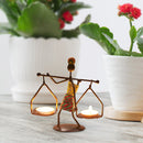 Creative Retro Metal Candle Holder Home Romantic Candlestick Ornaments (C) Newly
