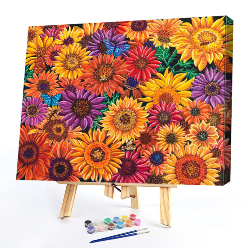 Sunflower Field Oil Paint By Numbers Kit DIY Acrylic Painting on Canvas Art
