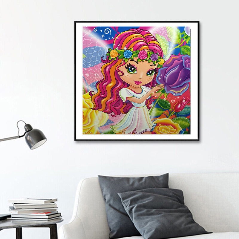 Diamond Painting Full Round Drill Lisa Frank Rose Fairy Rhinestone Modern Craft