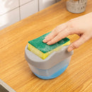 2-in-1 Soap Pump Dispenser with Sponge Holder Hand Press Soap Box (Grey)