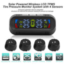 AN-10C Solar Car TPMS Tire Pressure Monitor System with 4 External Sensors