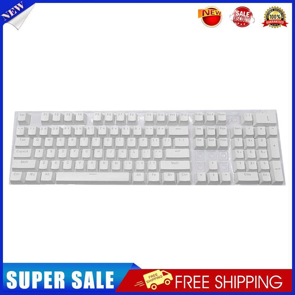 104pcs Universal Mechanical Keyboard Keycaps PC Bakclit Key Cap Set (White)