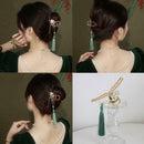 Tassel Hair Claw Retro Flower Hair Clip Barrette Alloy Clip Ponytail E0Z0