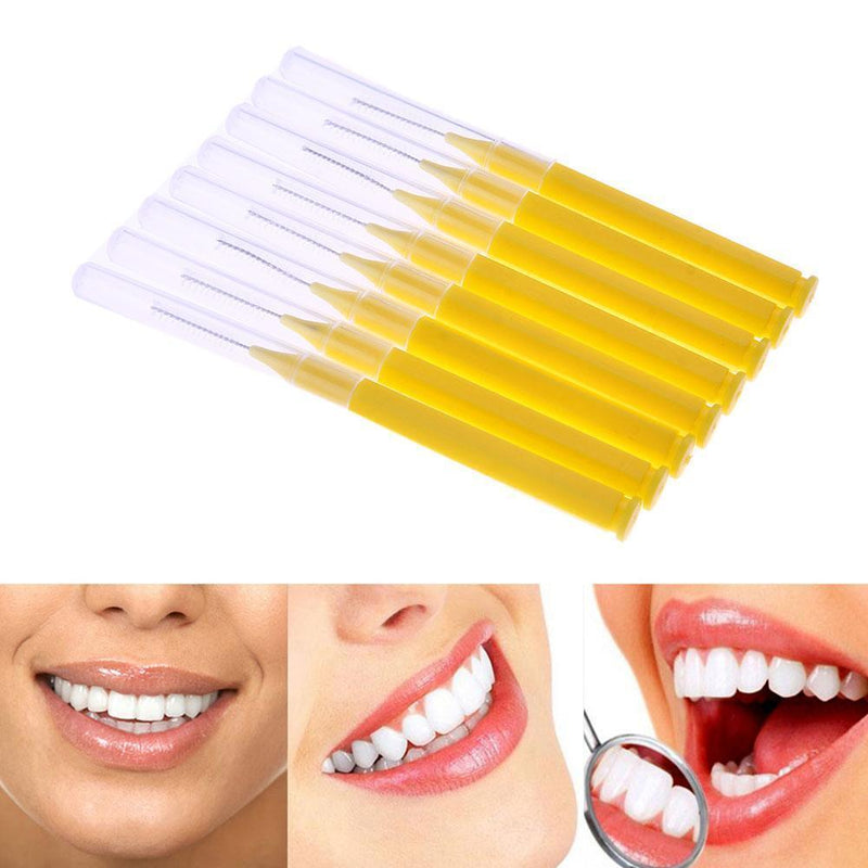 8pcs/Pack I Type Interdental Brushes Dental Cleaning Massage Tool(Yellow)