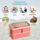 1400ML Bento Box Plastic Double Layer Microwave Bento Boxes Portable for Outdoor