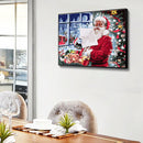 Santa Oil Paint By Numbers Canvas Christmas Drawing DIY Coloring Picture for Kid