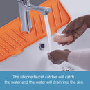 Mat Sink Splash Guard Water Catcher Drying Pads for Kitchen (Orange)