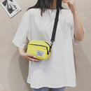 Fashion Women Canvas Patchwork Crossbody Phone Bag Mini Handbags (Yellow)