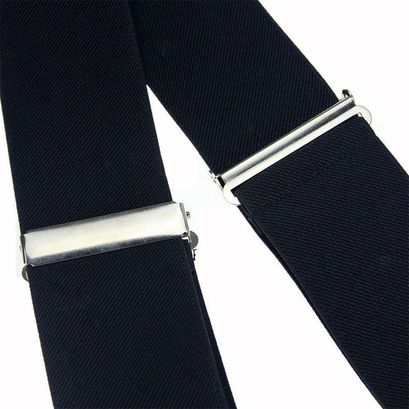 Dress Solid Color Elastic Braces Adjustable Strap Clip Mens Braces Suspenders