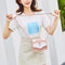 Women PU Leather Crossbody Cute Cartoon Cat Mini Square Shoulder Bag (Pink)