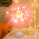 Modern Nordic Feather Light Romantic Atmosphere Lamp Bedside Decor (Pink) Newly