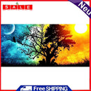 Sun Moon Tree Oil Paint By Numbers Kits Canvas Picture Wall Art DIY Craft Color