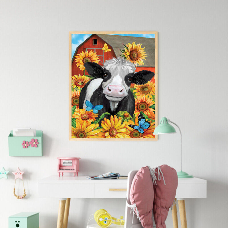 Farm Animal Oil Paint By Numbers Kit DIY Acrylic Painting on Canvas Frameless