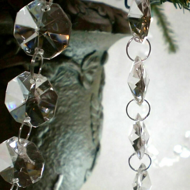 Crystal Acrylic Clear Bead Chandelier Garland Hanging G6C3 3.3 FT Decor W1A6