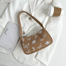 Fashion Women Butterfly Print PU Underarm Bag Casual Ladies Small Shoulder Bags