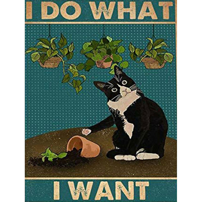 5D DIY Diamond Painting Kits Full Square Drill Cow Cat Mosaic Art Picture (F4