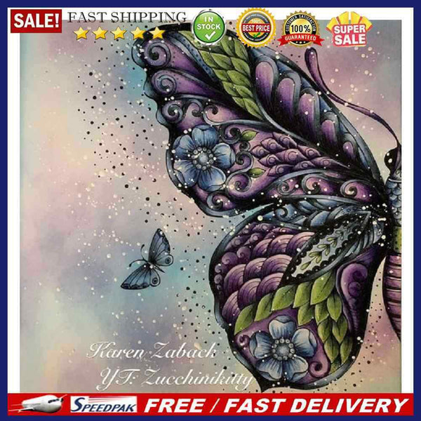 Half Butterfly Oil Paint By Numbers Kits DIY Handpainted Animal Home Decora