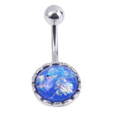 Women Trendy Stainless Steel Belly Navel Nail Punk Body Jewelry(Blue)