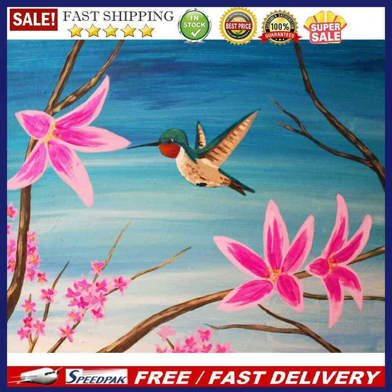 Oil Paint by Numbers Flower Bird Canvas Artwork Living Room Picture Decoration